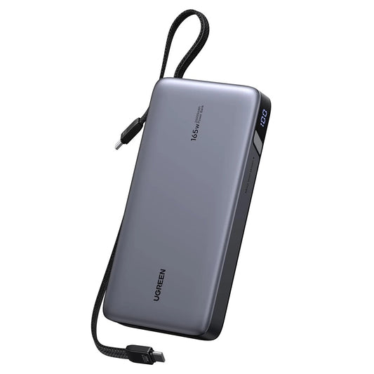 Bateria Externa UGREEN PB726 (55995B), 25000mAh, 165W, QC + PD, 1 x USB-A - 3 x USB-C, Cinzento