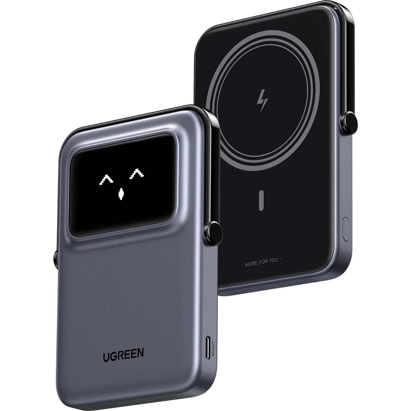UGREEN PB571 Uno Wireless External Battery, 5000mAh, 20W, PD + FQI, 1 x QI - 1 x USB-C, Gray