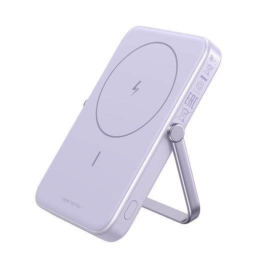 Bateria Externa Wireless UGREEN PB571 Uno, 5000mAh, 20W, PD + FQI, 1 x QI - 1 x USB-C, Roxo