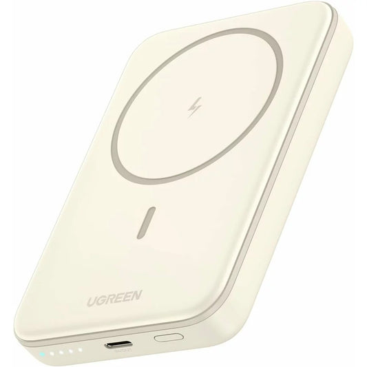 Bateria externa sem fios UGREEN PB561, 10000mAh, 20W, PD + FQI, 1 x QI - 1 x USB-C, Bege
