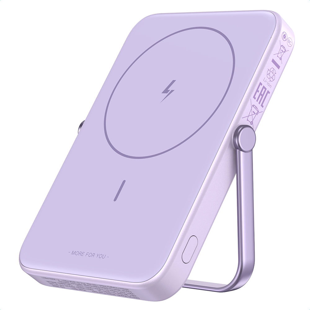 Bateria Externa Wireless UGREEN PB571 Uno, 5000mAh, 20W, PD + FQI, 1 x QI - 1 x USB-C, Roxo