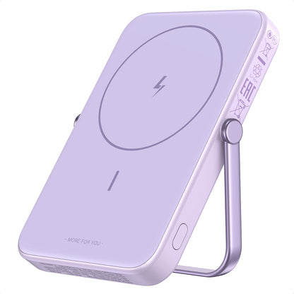 Bateria Externa Wireless UGREEN PB571 Uno, 5000mAh, 20W, PD + FQI, 1 x QI - 1 x USB-C, Roxo