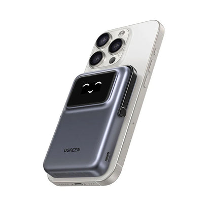 Bateria Externa Wireless UGREEN PB764 Uno, 10000mAh, 20W, PD + FQI, 1 x QI - 1 x USB-C, Cinzento