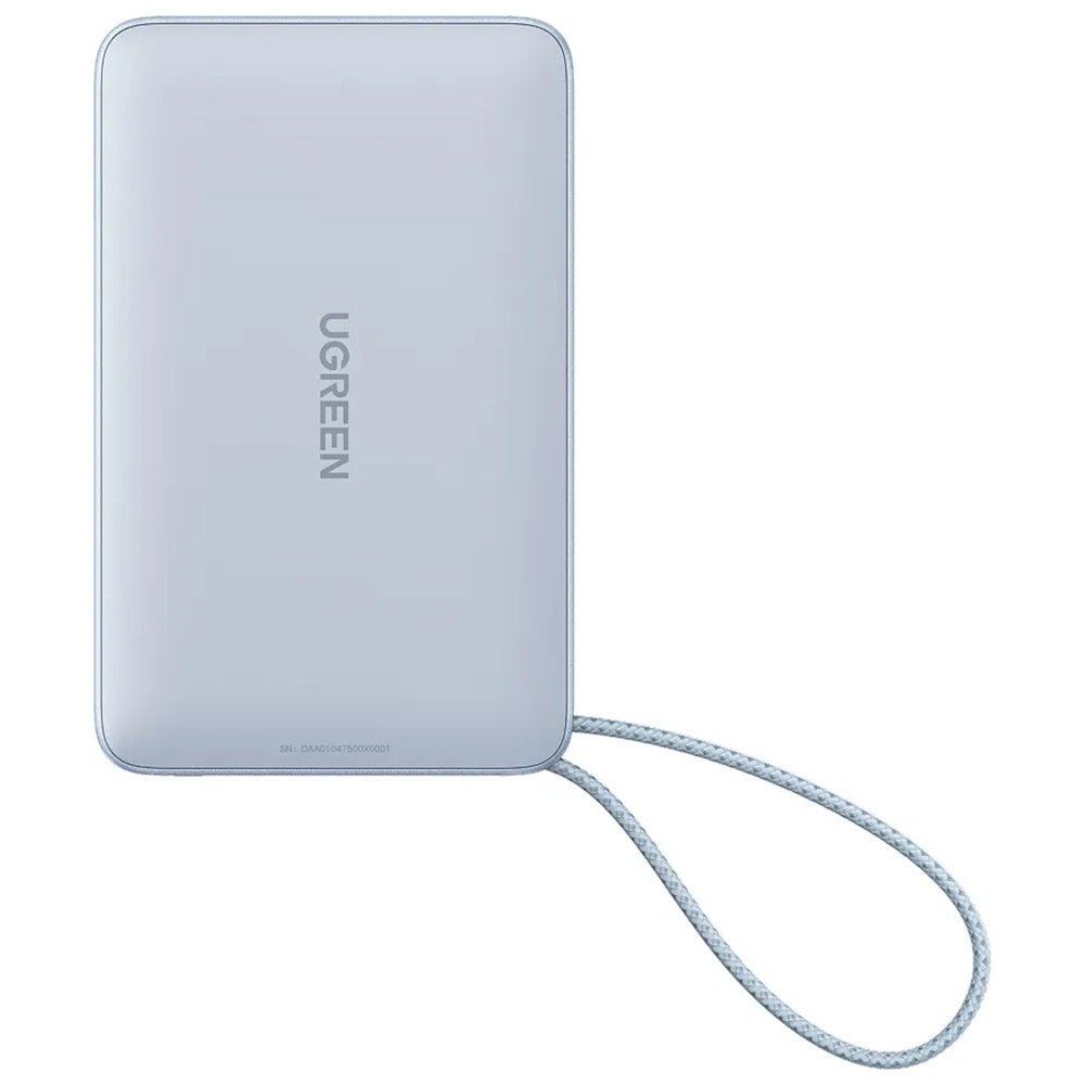Bateria Externa Wireless UGREEN MagFlow PB773 (65958B), 10000mAh, 25W, PD + FQI, 1 x QI - 2 x USB-C, Azul