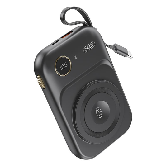 Bateria Externa Wireless XO Design PR270, 10000mAh, 22.5W, QC + PD + QI, 1 x QI - 1 x USB-A - 1 x USB-C, Preta