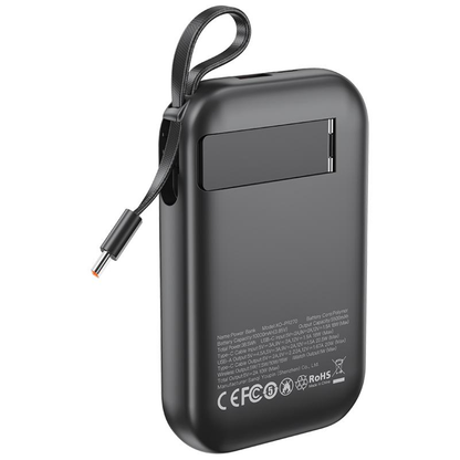 Bateria Externa Wireless XO Design PR270, 10000mAh, 22.5W, QC + PD + QI, 1 x QI - 1 x USB-A - 1 x USB-C, Preta