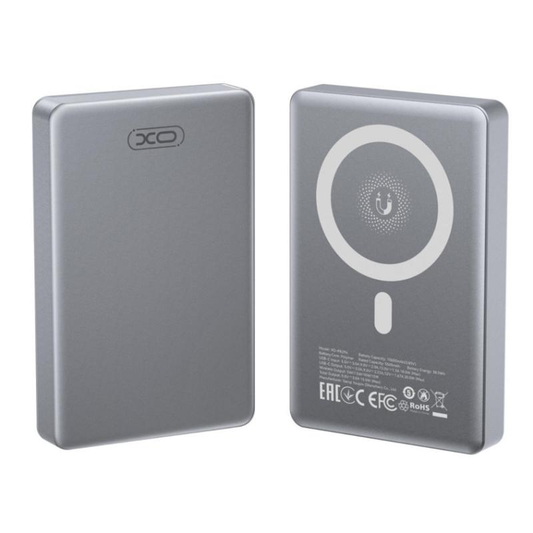 Bateria Externa Wireless XO Design PR294, 10000mAh, 20W, PD + FQI, 1 x QI - 1 x USB-C, Cinzento