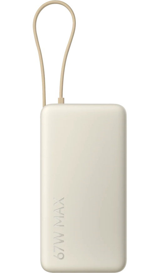 Bateria Externa Xiaomi, 20000mAh, 67W, QC + PD, 1 x USB-A - 2 x USB-C, Bege BHR08O7GL