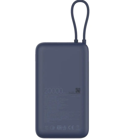 Xiaomi External Battery, 20000mAh, 33W, QC + PD, 1 x USB-A - 2 x USB-C, Blue BHR8975GL