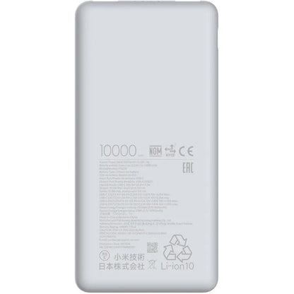 Bateria Externa Xiaomi Lite, 10000mAh, 22.5W, QC + PD, 1 x USB-C - 2 x USB-A, Branca BHR9350GL