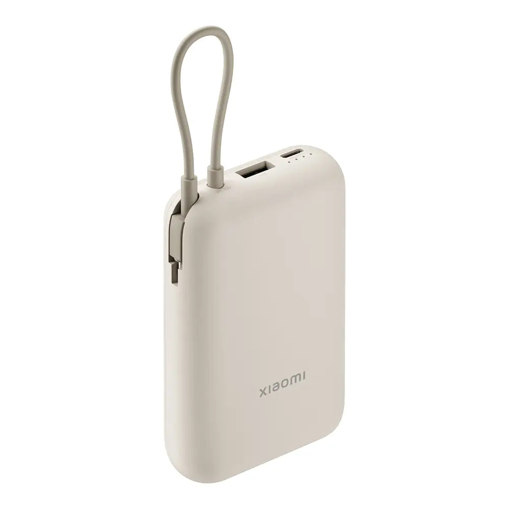 Bateria Externa Xiaomi Pocket, 10000mAh, 22.5W, QC + PD, 1 x USB-A - 2 x USB-C, Bege BHR9072GL