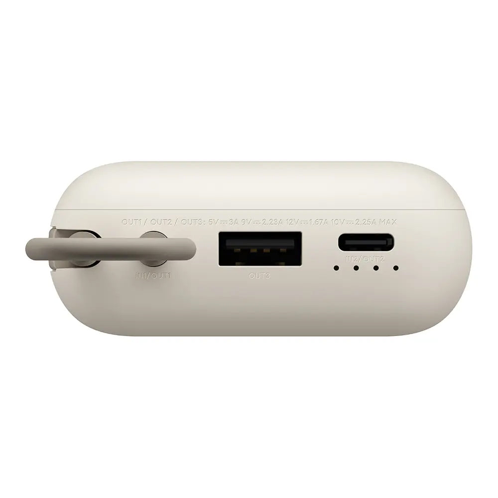 Bateria Externa Xiaomi Pocket, 10000mAh, 22.5W, QC + PD, 1 x USB-A - 2 x USB-C, Bege BHR9072GL