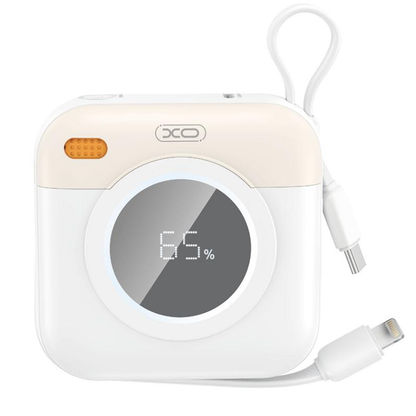 Bateria Externa XO Design PR258, 10000mAh, 20W, QC + PD, 1 x Lightning - 1 x USB-C, Bege