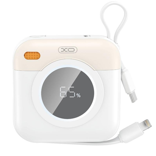 Bateria Externa XO Design PR258, 10000mAh, 20W, QC + PD, 1 x Lightning - 1 x USB-C, Bege