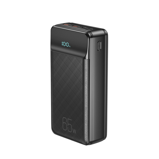 Bateria Externa XO Design PR201, 30000mAh, 65W, QC + PD, 1 x USB-C - 2 x USB-A, Preta
