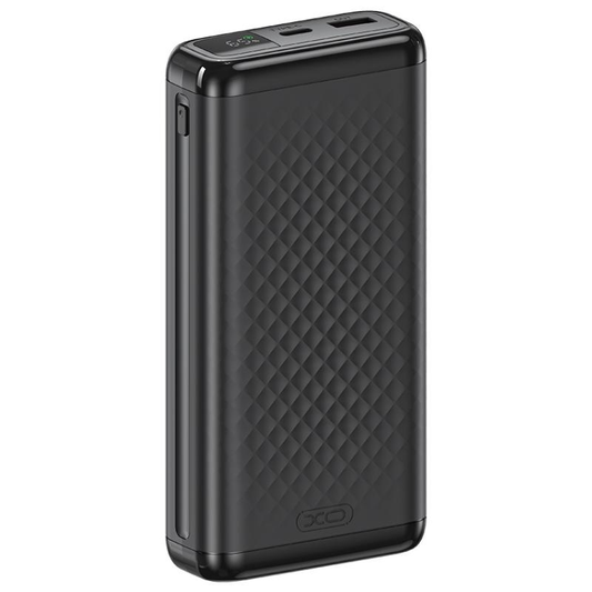 Bateria Externa XO Design PB309, 20000mAh, 22.5W, QC + PD, 1 x USB-A - 1 x USB-C, Preta