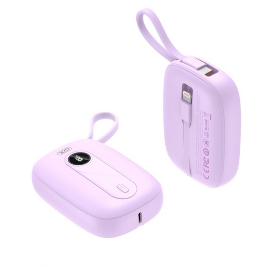 Bateria Externa XO Design PR246, 10000mAh, 22.5W, PD, 1 x Lightning - 2 x USB-C, Roxo