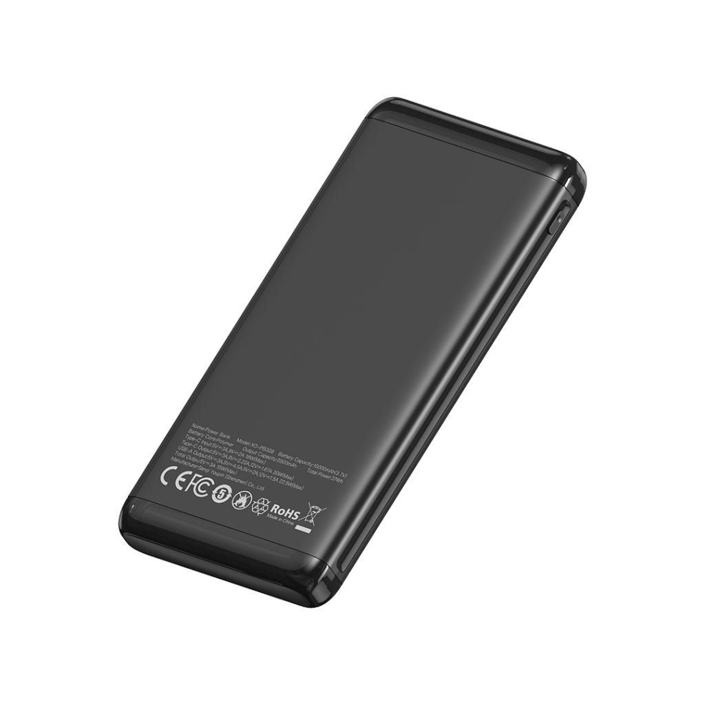 XO Design PB308 External Battery, 10000mAh, 22.5W, QC + PD, 1 x USB-A - 1 x USB-C, Black