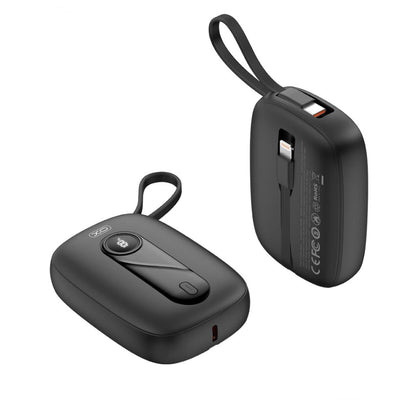 XO Design PR246 External Battery, 10000mAh, 22.5W, PD, 1 x Lightning - 2 x USB-C, Black