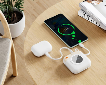 XO Design PR258 External Battery, 10000mAh, 20W, QC + PD, 1 x Lightning - 1 x USB-C, Beige