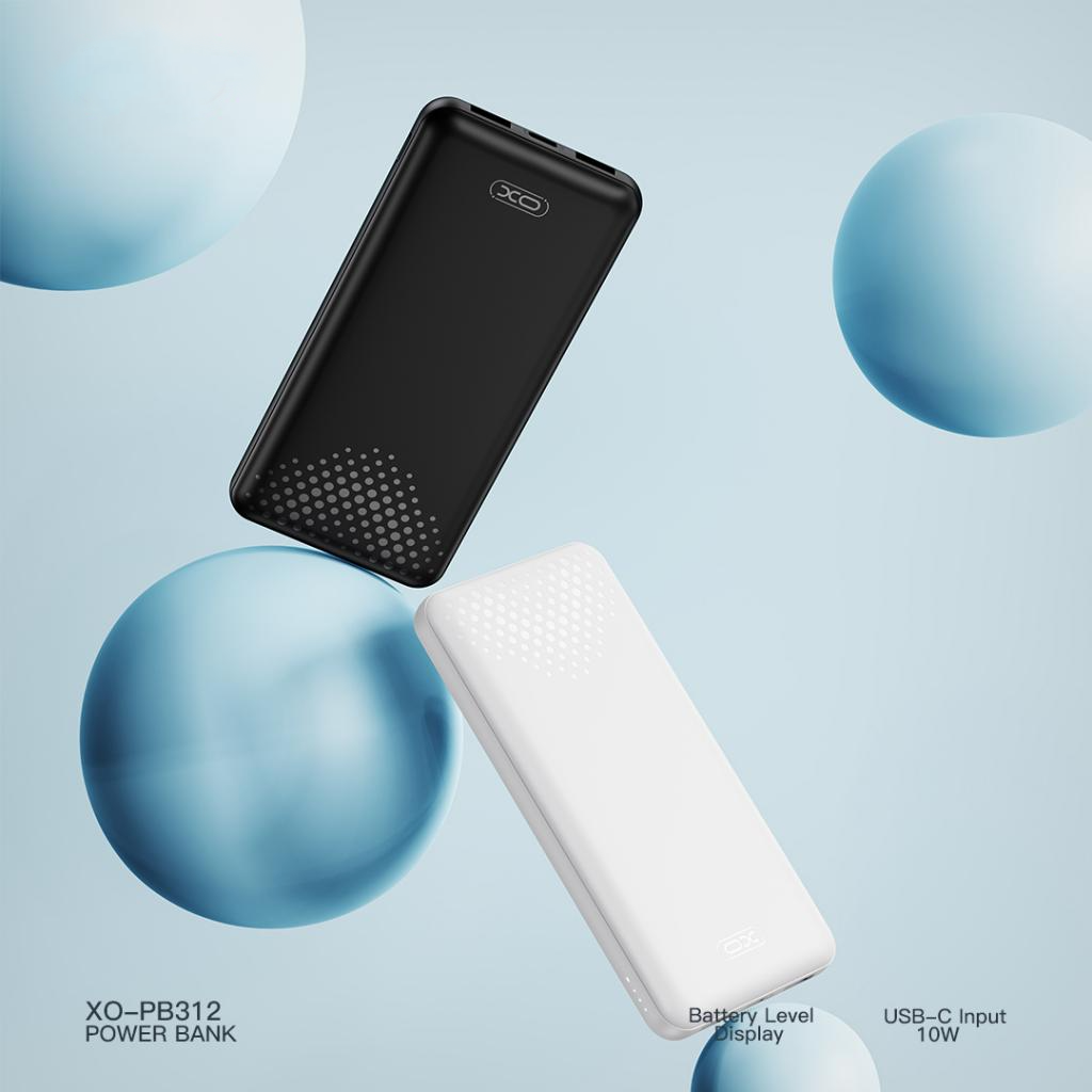 Bateria Externa XO Design PB312, 10000mAh, 10W, 2 x USB-A, Preta