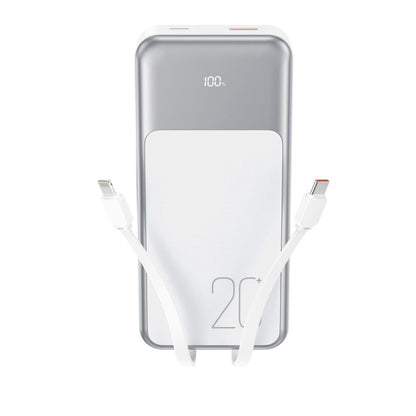 XO Design PR249 External Battery, 20000mAh, 22.5W, QC + PD, 1 x Lightning - 1 x USB-A - 2 x USB-C, White