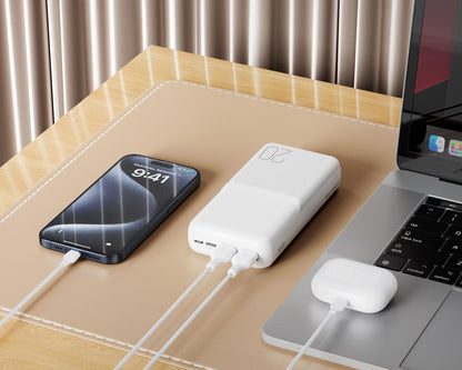 Bateria Externa XO Design PR252, 20000mAh, 10W, 2 x USB-A, Preta