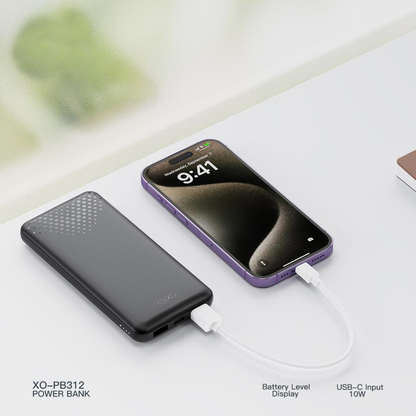 Bateria Externa XO Design PB312, 10000mAh, 10W, 2 x USB-A, Preta
