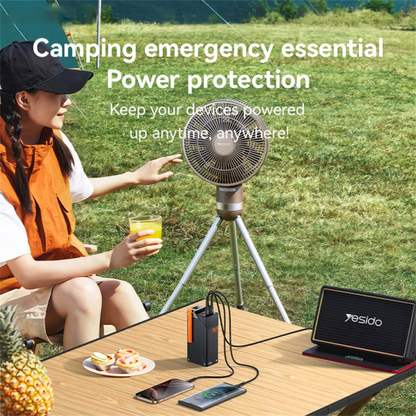 Bateria Externa Yesido YP62, 30000mAh, 22.5W, QC + PD, 2 x USB-A - 2 x USB-C, Preta