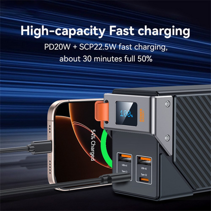 Bateria Externa Yesido YP62, 30000mAh, 22.5W, QC + PD, 2 x USB-A - 2 x USB-C, Preta