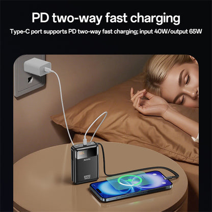 Bateria Externa Yesido YP97, 20000mAh, 65W, PD, 2 x USB-C, Cinzento