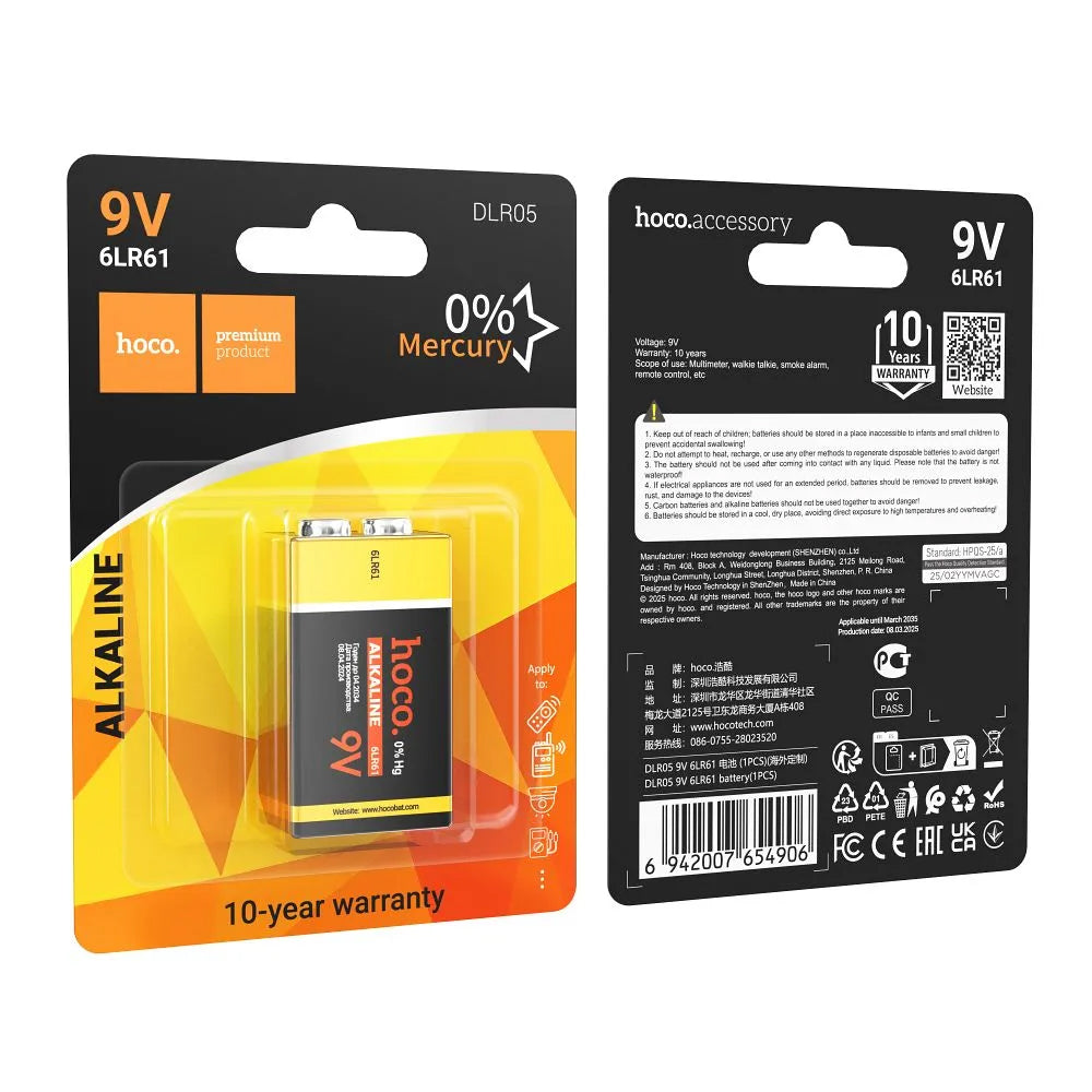 Bateria HOCO DLR05, 6LR61 (9V)