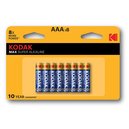 Bateria Kodak Max Alkalina, AAA / LR3, Conjunto de 8 unidades EKSTD30419896P8