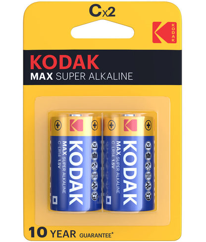 Pilha Kodak Max Alcalina, LR14 Conjunto 2 unidades