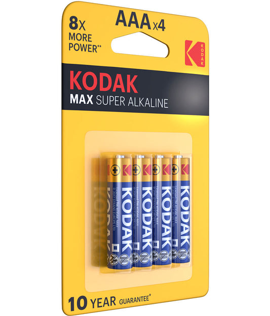 Bateria Kodak Max Super, AAA / LR3, Conjunto de 4 unidades
