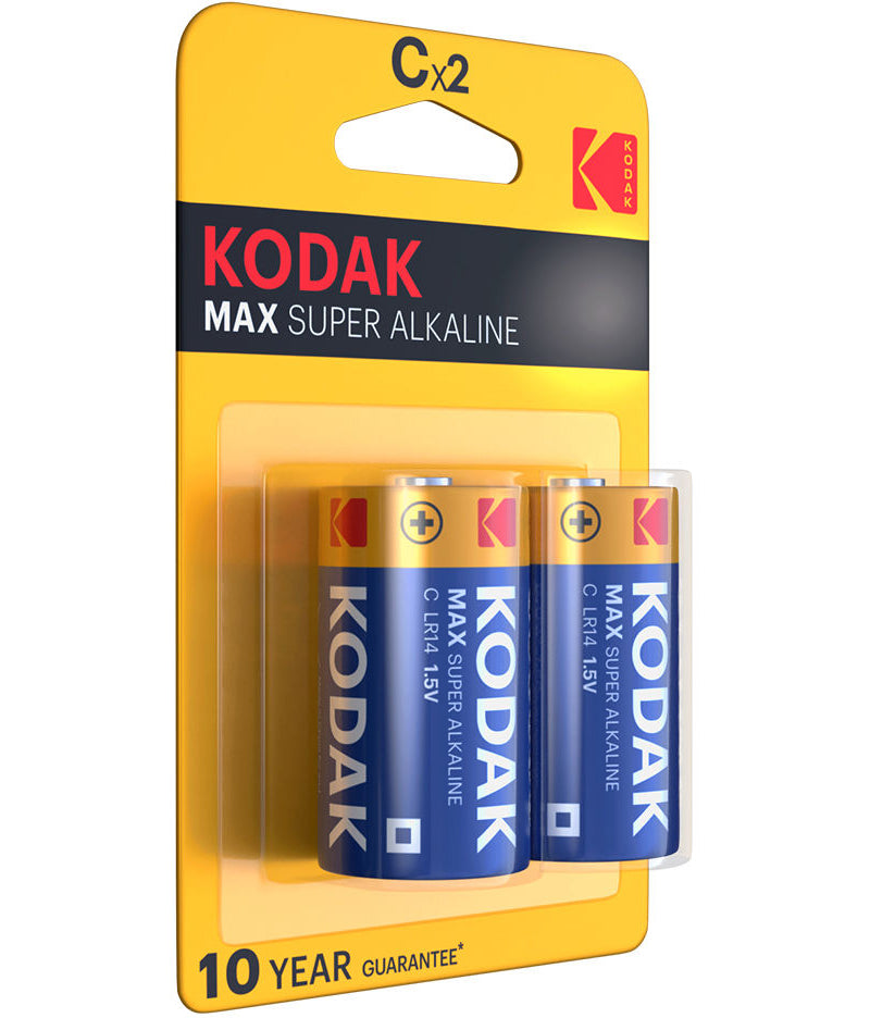 Pilha Kodak Max Alcalina, LR14 Conjunto 2 unidades