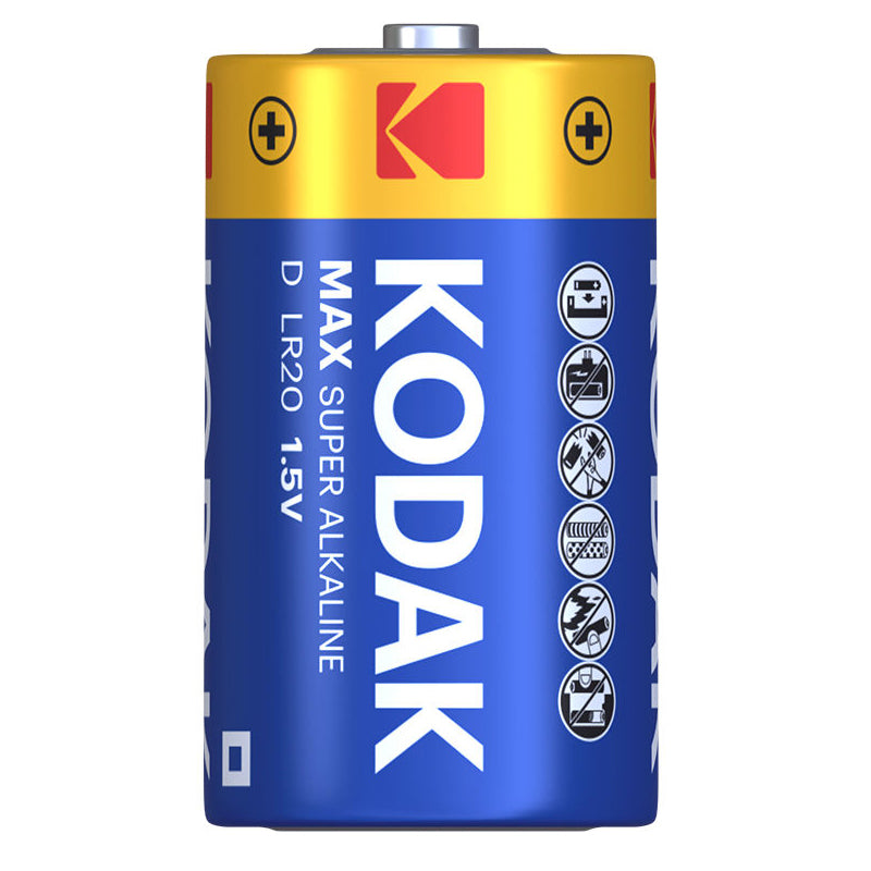 Bateria Kodak Max Alkaline, LR20, Conjunto de 2 unidades