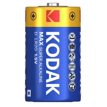 Bateria Kodak Max Alkaline, LR20, Conjunto de 2 unidades