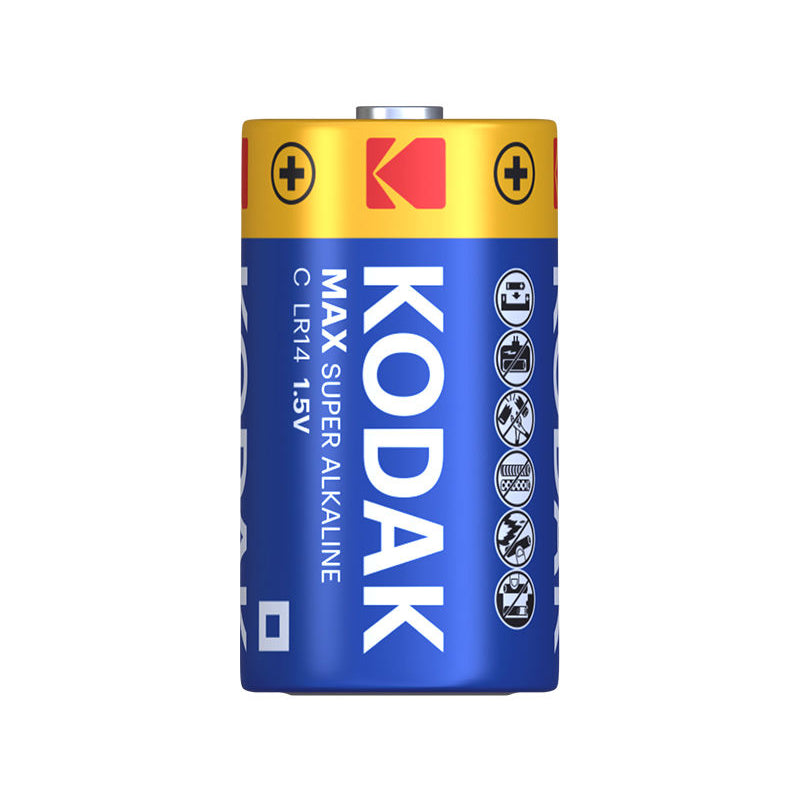 Pilha Kodak Max Alcalina, LR14 Conjunto 2 unidades