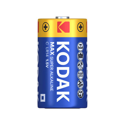 Pilha Kodak Max Alcalina, LR14 Conjunto 2 unidades