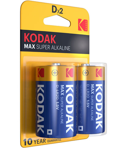 Bateria Kodak Max Alkaline, LR20, Conjunto de 2 unidades