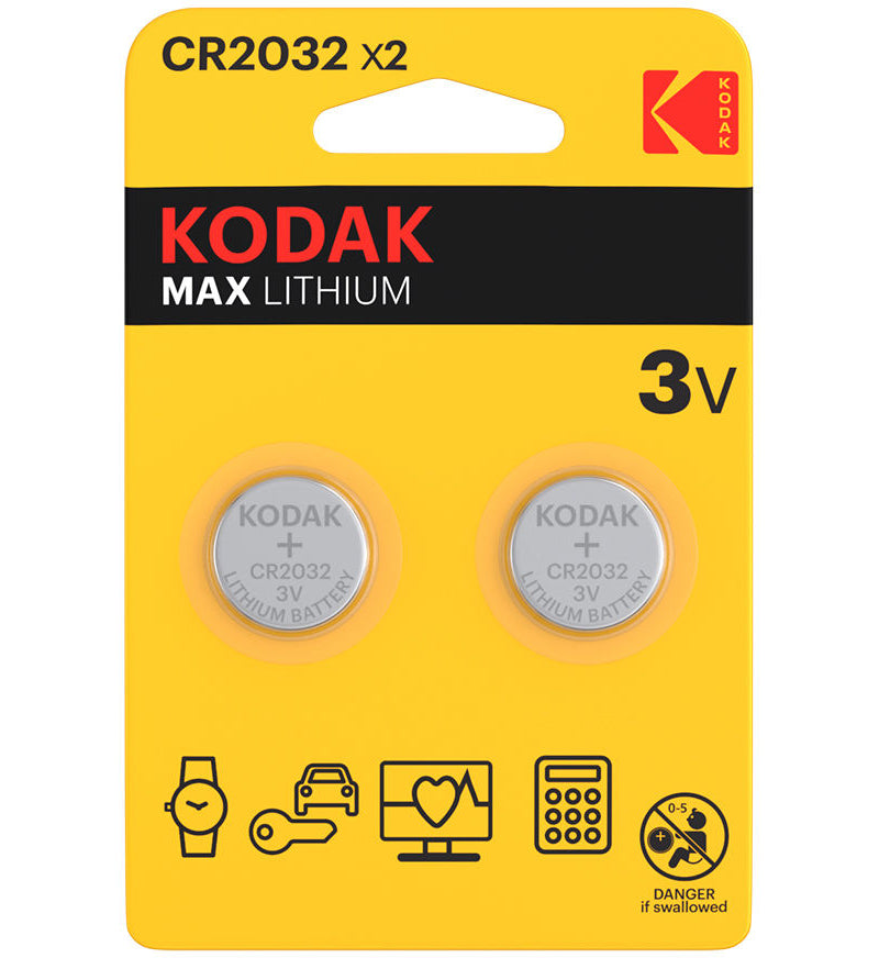 Bateria Kodak Max Lithium, CR2032, Conjunto de 2 unidades
