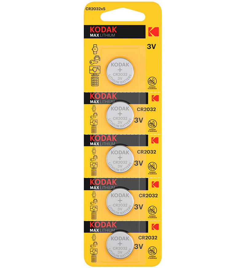 Bateria Kodak Max Lithium, CR2032, Conjunto de 5 unidades