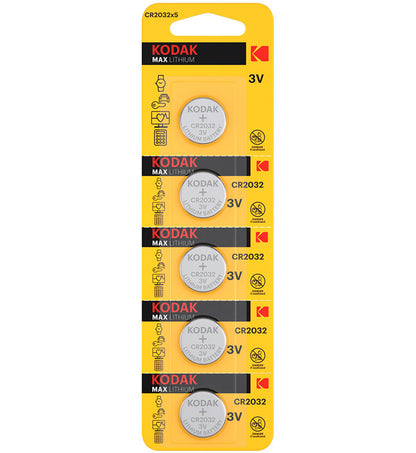 Bateria Kodak Max Lithium, CR2032, Conjunto de 5 unidades