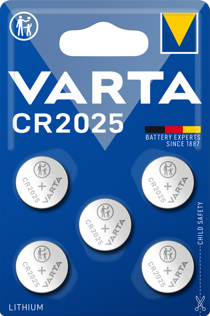 Pilhas Varta, CR2025, Conjunto 5 peças