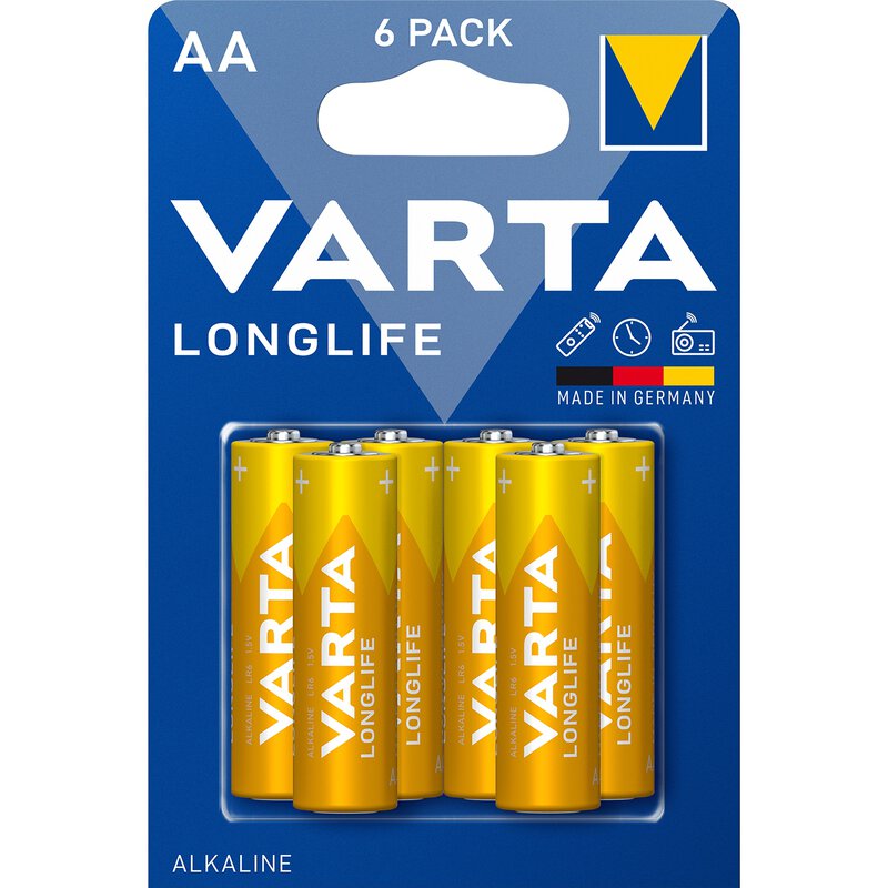 Pilhas Varta Longlife 4106, AA / LR6, Conjunto 6 peças