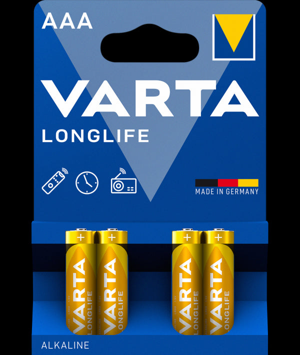 Pilhas Varta Longlife 4903, AAA / LR3, Conjunto 4 peças