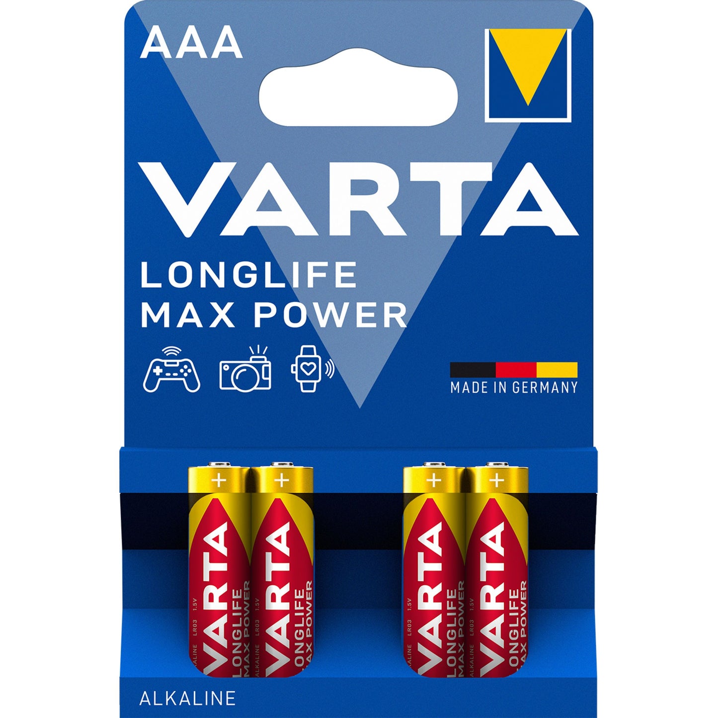 Pilhas Varta Longlife Max Power Max Power 4703, AAA / LR3, Conjunto 4 peças 04703101404