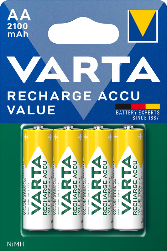 Pilha recarregável Varta Professional, AA / HR6, 2100mAh, Conjunto de 4 peças