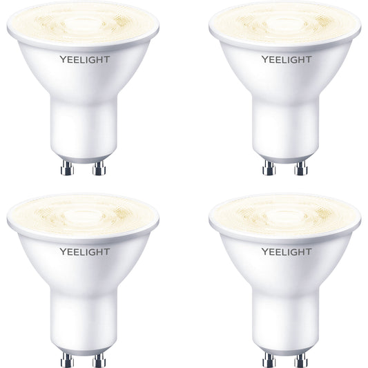 Yeelight W1 Lâmpada LED, Wi-Fi, GU10, 4.8W, 2700K, 350lm, Conjunto de 4 peças, Branco YLDP004